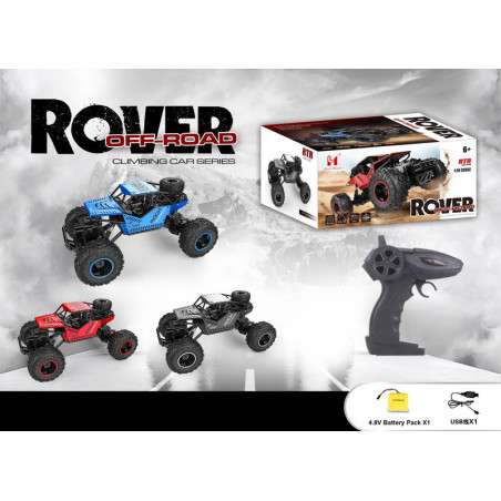 R/C valdomas Vikšrinis automobilis ROVER 1:16 mėlynas