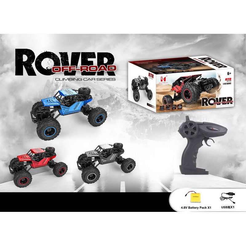 R/C valdomas Vikšrinis automobilis ROVER 1:16 Juodas