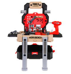 Vaikiškas meistro įrankių stalas 78d. Raudonas