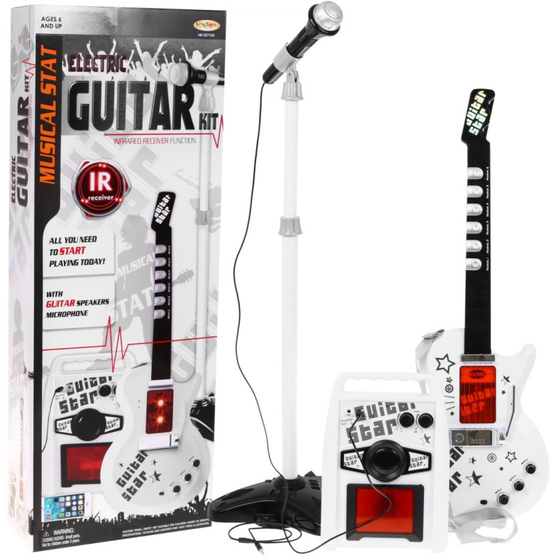Vaikiška Elektrinė gitara su mikrofonu ir stovu