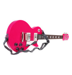 Elektrinės gitaros ir mikrofono rinkinys rožinis