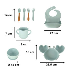 Vaikiškas silikoninių indelių rinkinys mėlynas