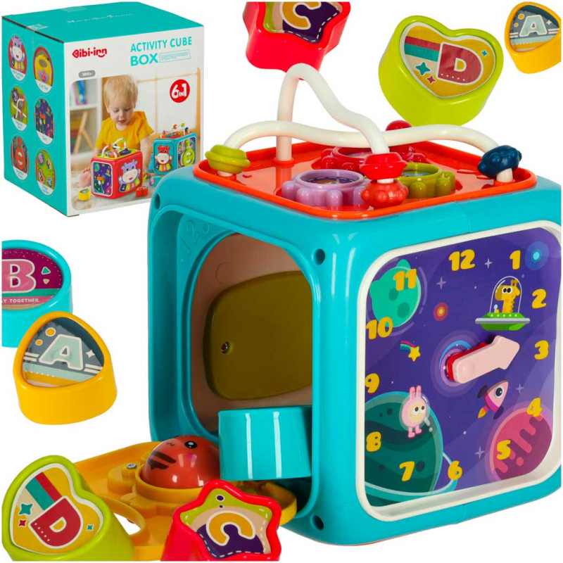 Edukacinis kubas interaktyvusis pianinas 6in1 Bibi-inn blue
