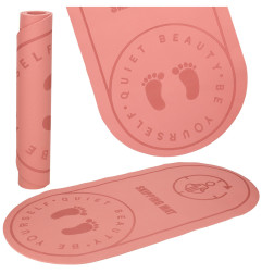 Jogos sporto treniruočių kilimėlis neslystantis 127x63x0,6 cm rožinis