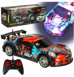 RC sportinis automobilis mėlynos ir raudonos spalvos