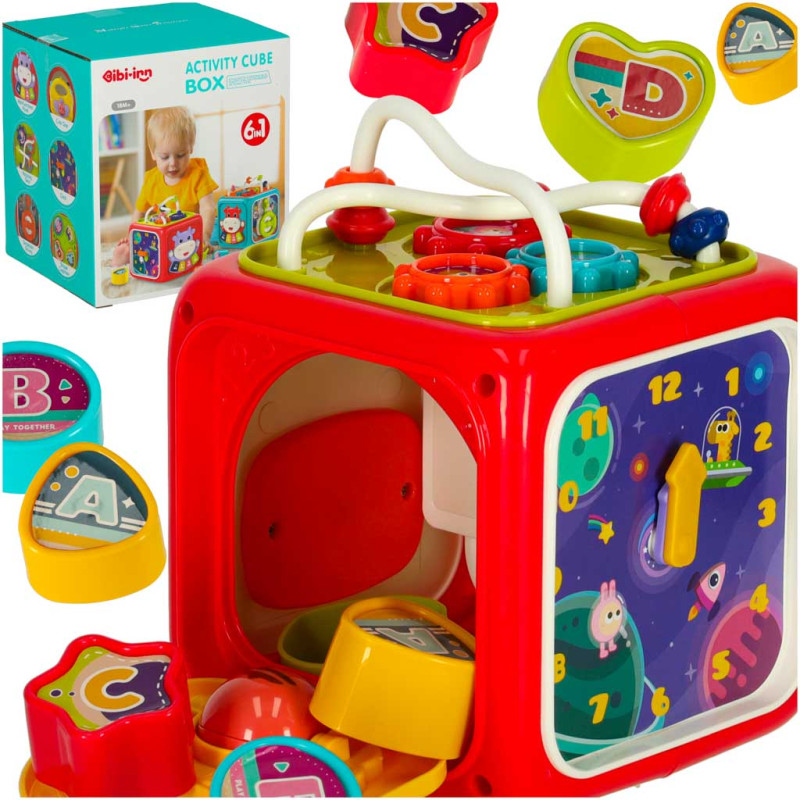 Sensorinis žaislas edukacinis kubas 6in1 Sensorinis žaislas edukacinis kubas 6in1