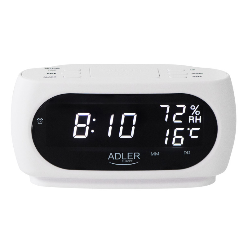 Adler AD 1186W Žadintuvas su drėgmės ir temperatūros matavimo funkcija Adler AD 1186W Žadintuvas su drėgmės ir temperatūros matavimo funkcija