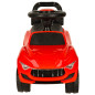 Paspiriamas automobilis su garsais ir šviesomis raudonas Paspiriamas automobilis su garsais ir šviesomis raudonas