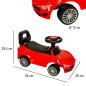 Paspiriamas automobilis su garsais ir šviesomis raudonas Paspiriamas automobilis su garsais ir šviesomis raudonas