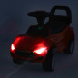 Paspiriamas automobilis su garsais ir šviesomis raudonas Paspiriamas automobilis su garsais ir šviesomis raudonas