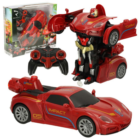 RC valdomas Transformeris robotas Revolt raudonas