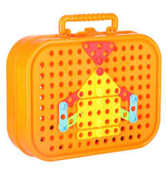 Konstravimo rinkinys su atsuktuvu ir priedais lagamine kosmosas 285 detalės