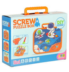 Konstravimo rinkinys su atsuktuvu ir priedais lagamine kosmosas 285 detalės