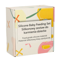Vaikiški silikoniniai indai pelėda žalia
