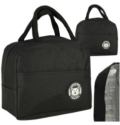 Termoizoliacinis maišelis pusryčiams ir pietums juodas