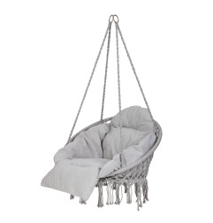 Pakabinamas krėslas su XXL pagalve – pilkos spalvos (80cm 120kg)