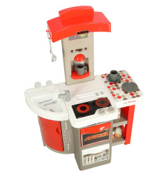 Vaikiška plastikinė raudona virtuvė su garsu