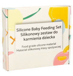 Silikoniniai vaikiški indai meškiukas šviesiai rožinis 4el