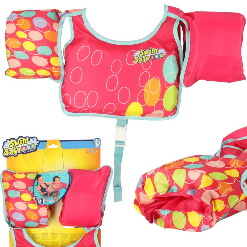 AQUASTAR Rožinė maudymosi liemenė su rankovėmis AQUASTAR Rožinė maudymosi liemenė su rankovėmis