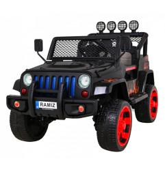 Vaikiškas Elektromobilis Raptor DRIFTER 4 x 4, juodas su liepsnomis