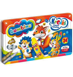 BAMBINO kreidelės metalinėje dėžutėje 24 spalvos