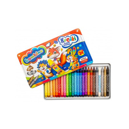 BAMBINO kreidelės metalinėje dėžutėje 24 spalvos