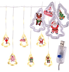LED Kalėdų eglutės paveikslėlio uždangos lemputės 3 m 10 USB lempučių