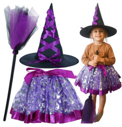 Raganos raganos kostiumas 3 dalių violetinis