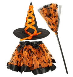Raganos kostiumas 3 dalių oranžinis
