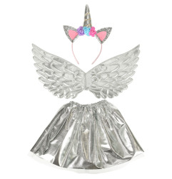 Vienaragio kostiumas + sijonas + galvos juosta sidabrinė