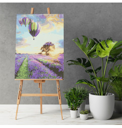 Tapyba pagal skaičius 50x40cm levandų laukas