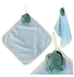 Vaikiškas rankšluostis 30x30cm mėlynas dinozauras