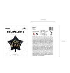 folijos balionas žvaigždė 40cm juodas