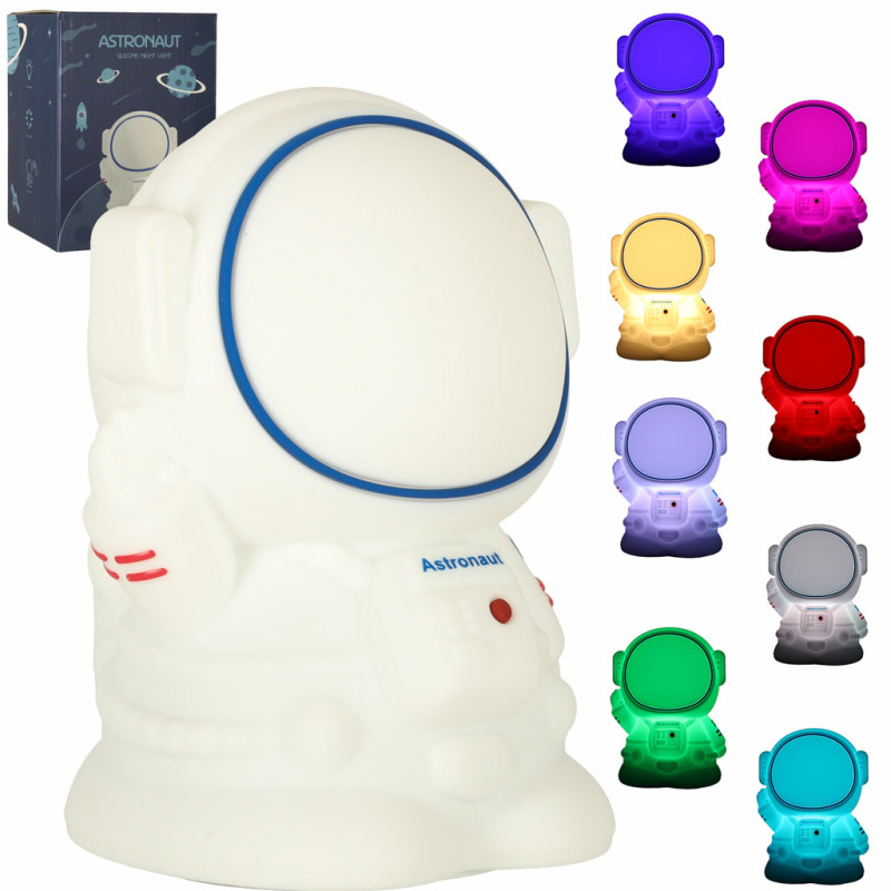 Silikoninė naktinė lemputė baltas astronautas