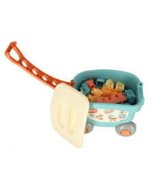 Konstruktorius blokai vežimėlyje su dangčiu 32 detalės