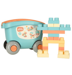 Konstruktorius blokai vežimėlyje su dangčiu 32 detalės