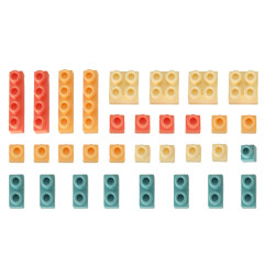 Konstruktorius blokai vežimėlyje su dangčiu 32 detalės