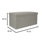 Sulankstomas pufas su dėže pilkas didelis 76x38x38cm Sulankstomas pufas su dėže pilkas didelis 76x38x38cm