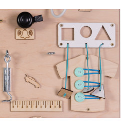 Medinė sensorinė montessori manipuliavimo lenta 75x50 cm