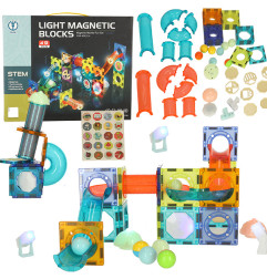 3D Šviečiančios magnetinės kaladėlės/blokeliai 49 elementai