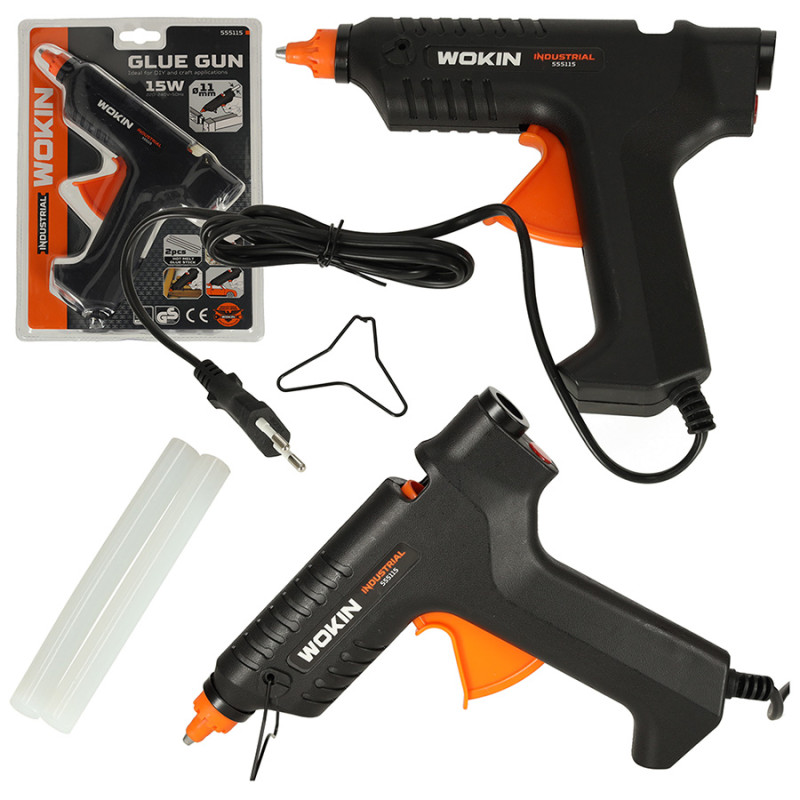 WOKIN karštų klijų pistoletas 15 W + 11,2 mm kasetės WOKIN karštų klijų pistoletas 15 W + 11,2 mm kasetės