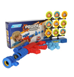 Vaikiškas minkštų šovinių ginklas su taikiniais