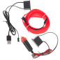 LED aplinkos apšvietimas automobiliui / automobilio USB / 12V juosta 3 m raudona LED aplinkos apšvietimas automobiliui / automobilio USB / 12V juosta 3 m raudona