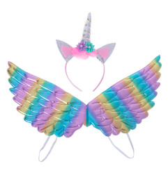 Vienaragio kostiumas su sparnais + galvos lankelis