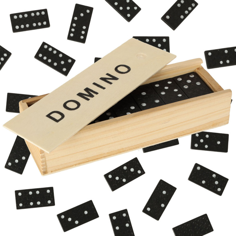 Medinis domino šeimos žaidimas + dėžutė Medinis domino šeimos žaidimas + dėžutė