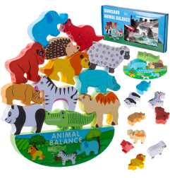 Medinis balansinis žaidimas safario gyvūnai