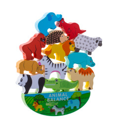 Medinis balansinis žaidimas safario gyvūnai