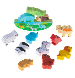 Medinis balansinis žaidimas safario gyvūnai