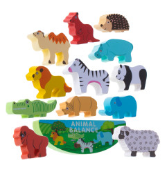 Medinis balansinis žaidimas safario gyvūnai