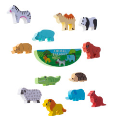 Medinis balansinis žaidimas safario gyvūnai